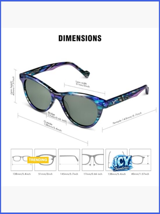 Polarized Cat Eye Sunglasses UV400 Protection Spring Hinge Acetate Frame main image 4